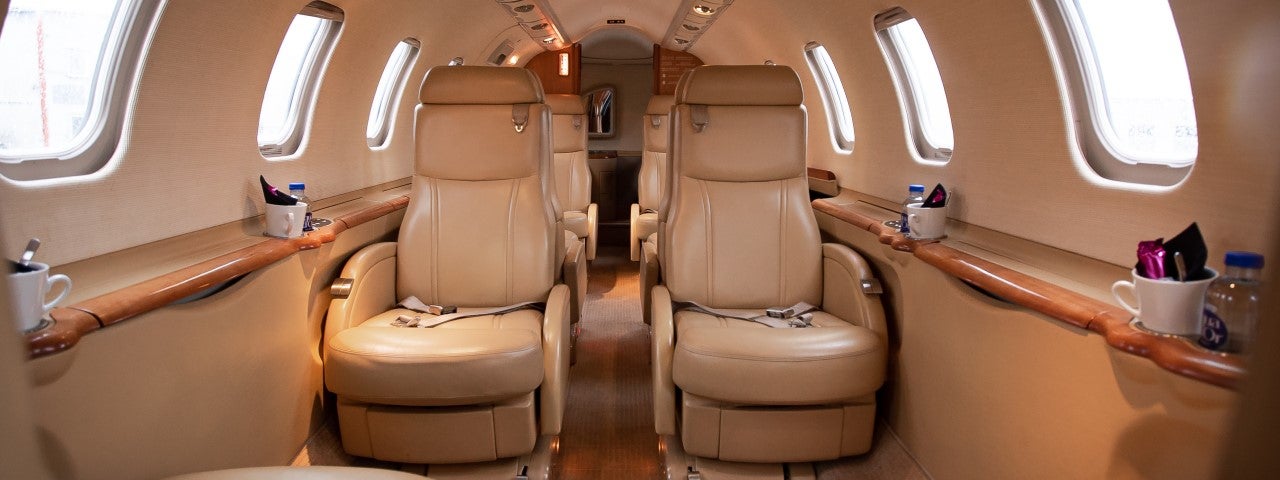 Learjet 45XR cabin interior