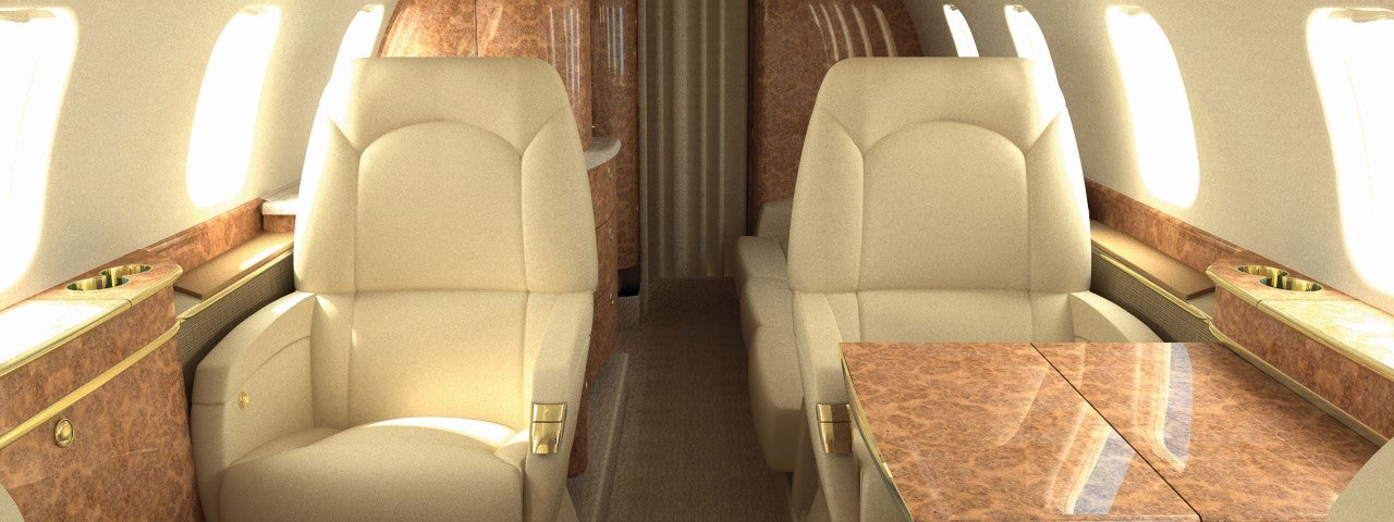 Learjet 60XR cabin interior